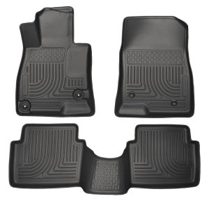 Mazda 3 Floor Liners - Front & Second Row - Husky Liners - WeatherBeater - Black - 2014